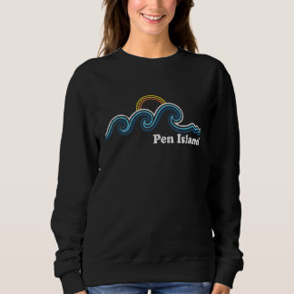 Stift Insel Georgia GA Surfwellen Sonnenuntergang Sweatshirt