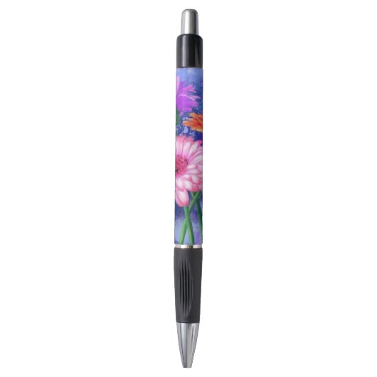 Stift mit drei Farben Gerberas (Vorderseite Vertikal)