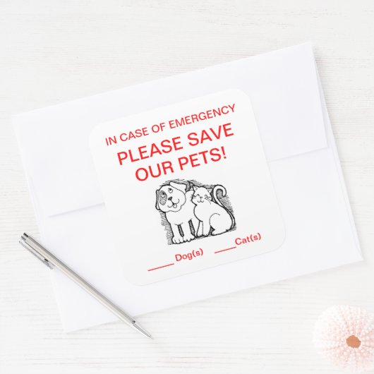 Stift Quadratischer Aufkleber (Umschlag)