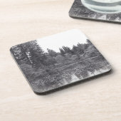 Stift-Skizze botanischer Garten, Bäume, Büsche Untersetzer (Linke Seite)