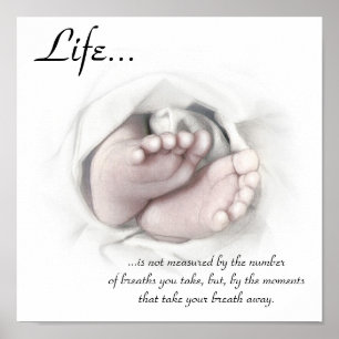 Stift-Skizze für Babyfüße, Leben-inspirierendes Sp Poster