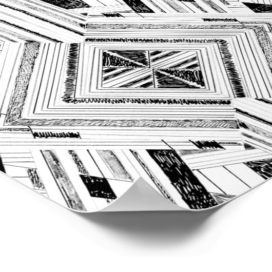 Stift und Abstrakte Tinte Poster (Ecke)