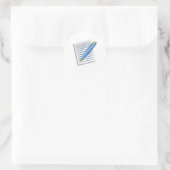 Stift und Notepad Runder Aufkleber (Tasche)
