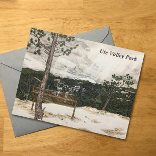 Stift und Stift Colorado Landschaft des Berges Feiertagspostkarte