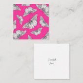 Stift und Tinte Butterfly Hot Pink Hintergrund Mitteilungskarte (Vorne/Hinten)
