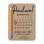 Stift uns im Kalender Karton Save the Date Magnet (Vertikal)