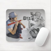 Stift Vs Kamera - 3D Art - Fotograf Mousepad (Mit Mouse)