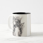 Stift zeichnend niedlich modernes Design Zweifarbige Tasse (Vorderseite Links)
