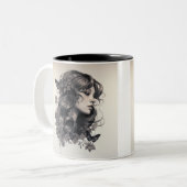 Stift zeichnend niedlich modernes Design Zweifarbige Tasse (Vorderseite Links)