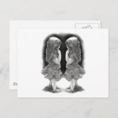 Stift Zeichnend zwei kleine Mädchen Gesicht zu Ges Postkarte (Vorne/Hinten)