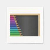Stifte auf einem Blackboard Papier Napkins Serviette (Vorderseite)