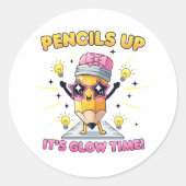 Stifte hoch Es ist langsam Runder Aufkleber (Vorderseite)