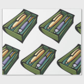 Stifte in einem Kasten Geschenkpapier (Flach)