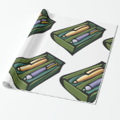 Stifte in einem Kasten Geschenkpapier (Ungerollt)