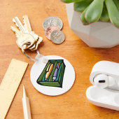 Stifte in einem Kasten Schlüsselanhänger