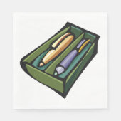 Stifte in einem Kasten Serviette (Vorderseite)