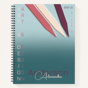 Stifte in süßen Farben Notizblock