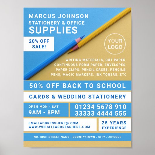 Stifte, Schreibwaren und Bürobedarf, Stationer Poster (Vorne)