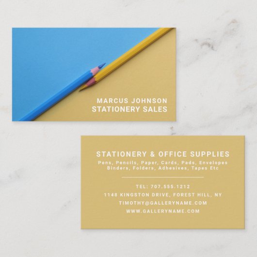 Stifte, Schreibwaren und Bürobedarf, Stationer Visitenkarte (Vorne/Hinten)