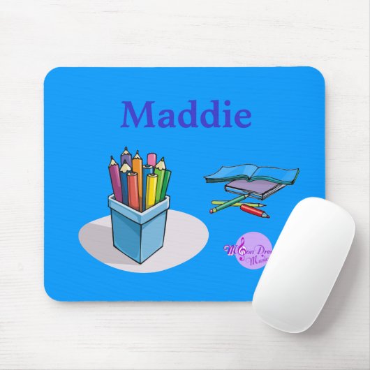 Stifte und Bücher Mousepad (Mit Mouse)