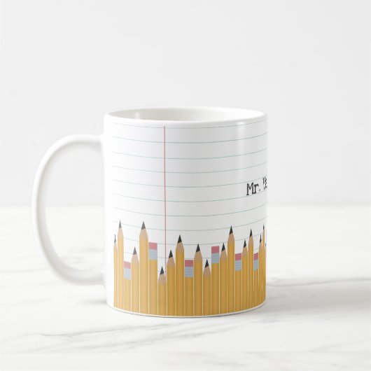 Stifte und Papier Personalisiert Kaffeetasse (Links)