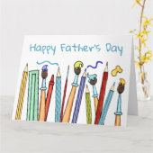 Stifte und Pinsel, Vatertagskarte Karte (Gelbe Blume)