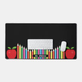 Stifte und Red Apple Teacher Desk Mat Schreibtischunterlage (Tastatur & Maus)