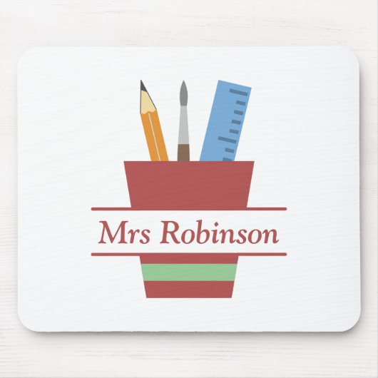 Stifthalter Monogram Lehrer Danke, Geschenk Mousepad (Vorne)