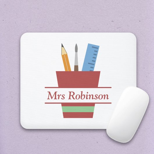 Stifthalter Monogram Lehrer Danke, Geschenk Mousepad