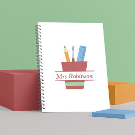 Stifthalter Monogram Lehrer Danke, Geschenk Notizblock