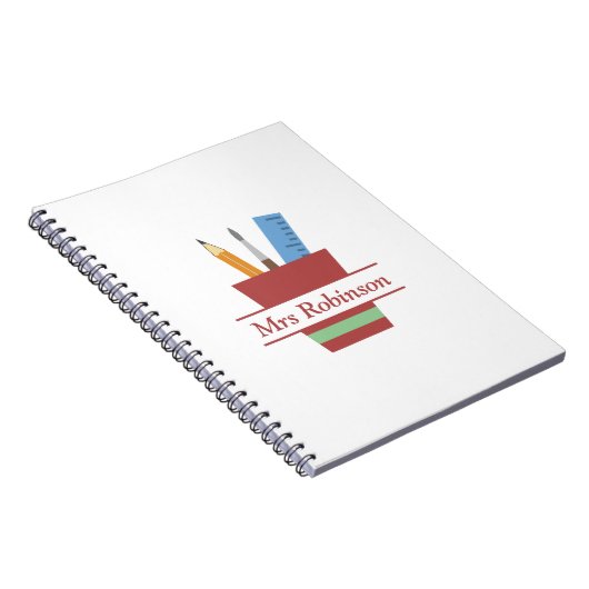 Stifthalter Monogram Lehrer Danke, Geschenk Notizblock (Rechte Seite)