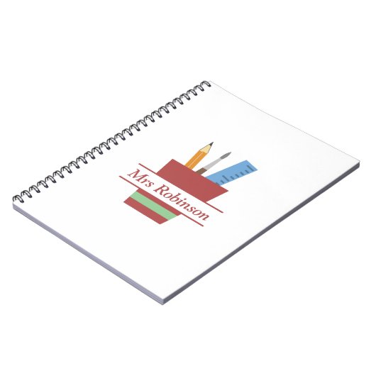 Stifthalter Monogram Lehrer Danke, Geschenk Notizblock (Linke Seite)