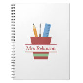 Stifthalter Monogram Lehrer Danke, Geschenk Notizblock (Vorderseite)