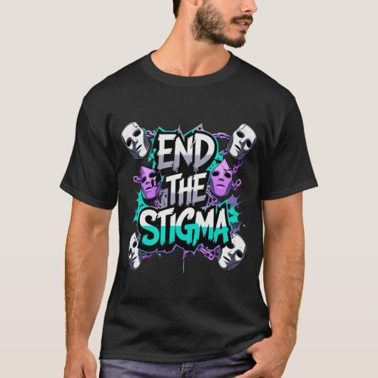"Stigma beenden" Suizidprävention T-Shirt (Vorderseite)