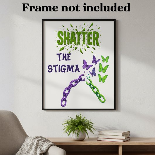 Stigma zerschlagen - Psychische Gesundheit Poster