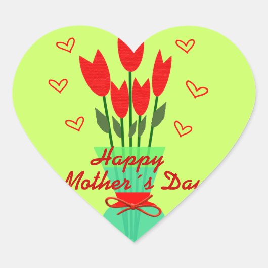 Stiker Heart to Mothers Day Herz-Aufkleber (Vorderseite)