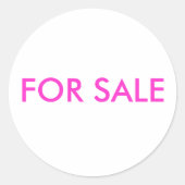 STIKER "ZUM VERKAUF" RUNDER AUFKLEBER (Vorderseite)