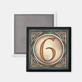 Stil A, "6" - keltische Zahlenmagnete Magnet (Vorderseite/Rückseite)