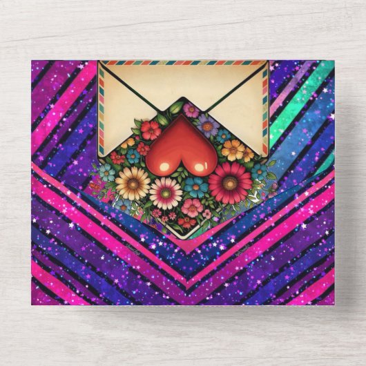 Stil: Alle in einer Hochzeit laden Personalisierte All In One Einladung (Rückseite)