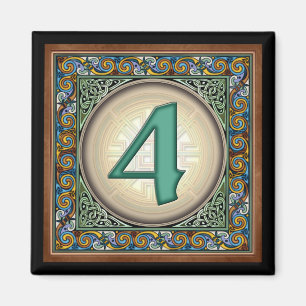 Stil B, "4" - keltische Zahlenmagnete Magnet