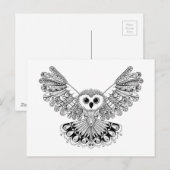 Stil Black Owl Postkarte (Vorne/Hinten)