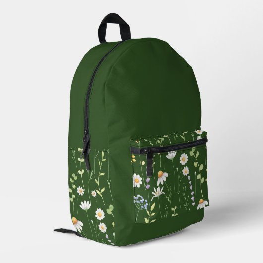 Stil blühen - floraler Multiprint-Backpack Bedruckter Rucksack (Rückseitige Ecke links)