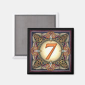 Stil C, "7" - keltische Zahlenmagnete Magnet (Vorderseite/Rückseite)