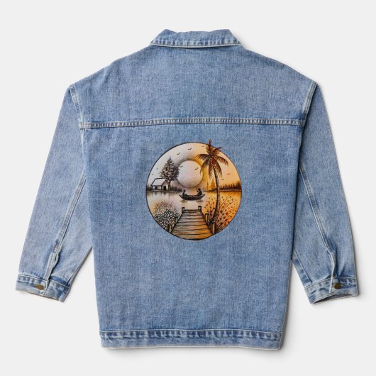Stil: Damenkleidung (Jean Jacket) Jeansjacke (Rückseite)