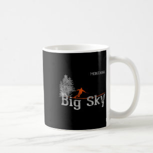 Stil der 80er Jahre Big Sky Montana Vintag Skiing Kaffeetasse