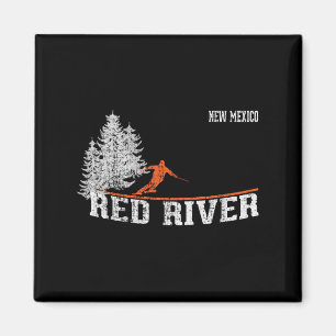 Stil der 80er Jahre Roter Fluss Nm Vintages Skifah Magnet
