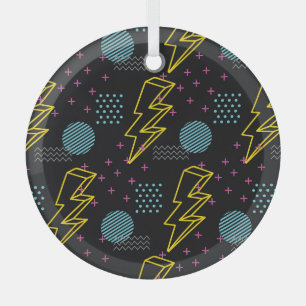 Stil der 90er Jahre: farbenfrohe abstrakte Muster Ornament Aus Glas