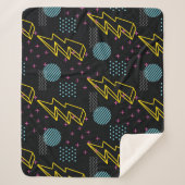 Stil der 90er Jahre: farbenfrohe abstrakte Muster Sherpadecke (Vorderseite)