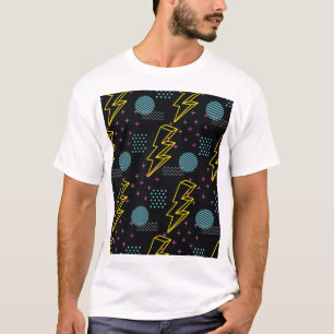Stil der 90er Jahre: farbenfrohe abstrakte Muster T-Shirt