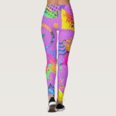 Stil der 90er Jahre: Farbenfrohe geometrische Retr Leggings (Rückseite)